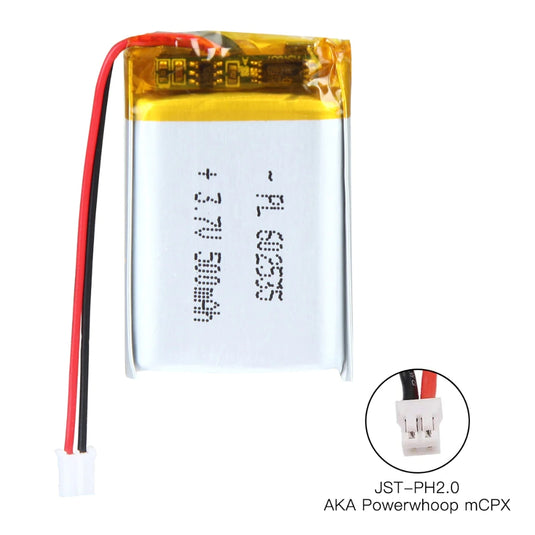 [PH2.0-JST Connector][602535] Universal 500mAh 3.7V Rechargeable Li-Ion Lithium Polymer Battery - Polar Tech Australia