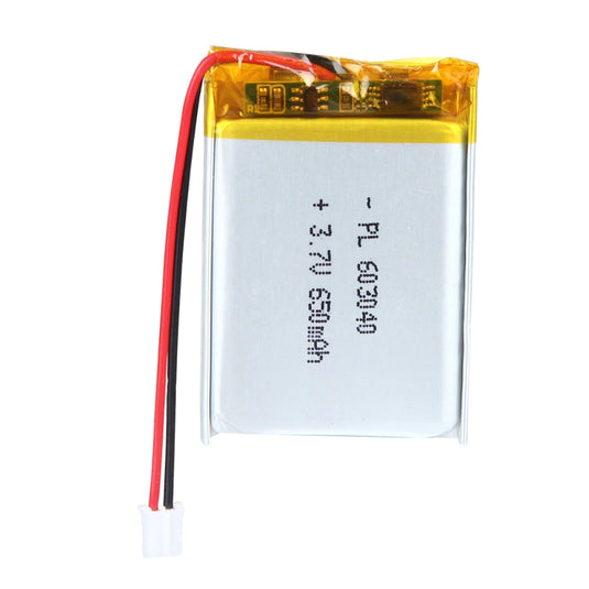 [PH2.0-JST Connector][603040] Universal 650mAh 3.7V Rechargeable Li-Ion Lithium Polymer Battery - Polar Tech Australia