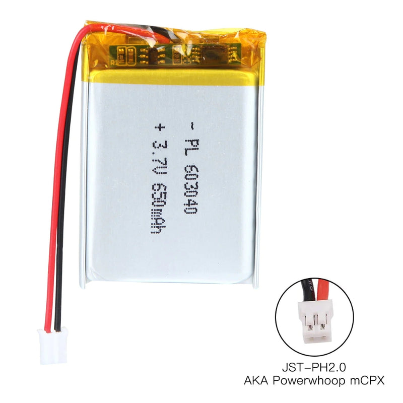 Load image into Gallery viewer, [PH2.0-JST Connector][603040] Universal 650mAh 3.7V Rechargeable Li-Ion Lithium Polymer Battery - Polar Tech Australia
