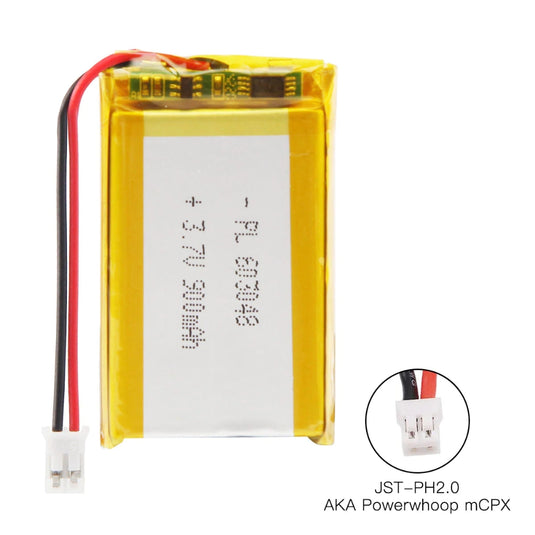 [PH2.0-JST Connector][603048] Universal 900mAh 3.7V Rechargeable Li-Ion Lithium Polymer Battery - Polar Tech Australia