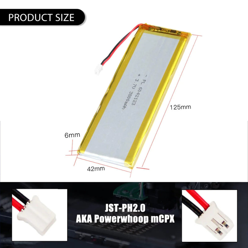 Load image into Gallery viewer, [PH2.0-JST Connector][6042123] Universal 3800mAh 3.7V Rechargeable Li-Ion Lithium Polymer Battery - Polar Tech Australia
