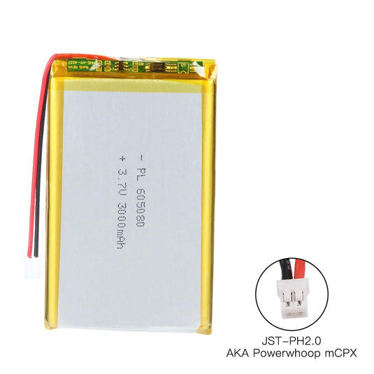 [PH2.0-JST Connector][605080] Universal 3000mAh 3.7V Rechargeable Li-Ion Lithium Polymer Battery - Polar Tech Australia