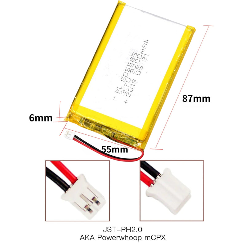 Load image into Gallery viewer, [PH2.0-JST Connector][605585] Universal 3200mAh 3.7V Rechargeable Li-Ion Lithium Polymer Battery - Polar Tech Australia

