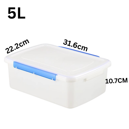 [5L] Heavy Duty Clear Food Grade Stackable Plastic Storage Bins Container Box With Lock Lid - Polar Tech Australia