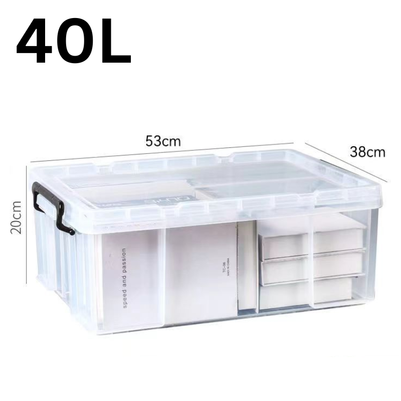 Load image into Gallery viewer, [40L] Heavy Duty Extra Thick Clear Food Grade Stackable Plastic Storage Bins Container Box With Lid - Polar Tech Australia
