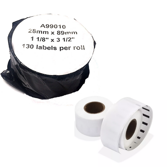 [130 Labels] Dymo LabelWriter White Label 99010 / S0722370 28mm x 89mm Address Label