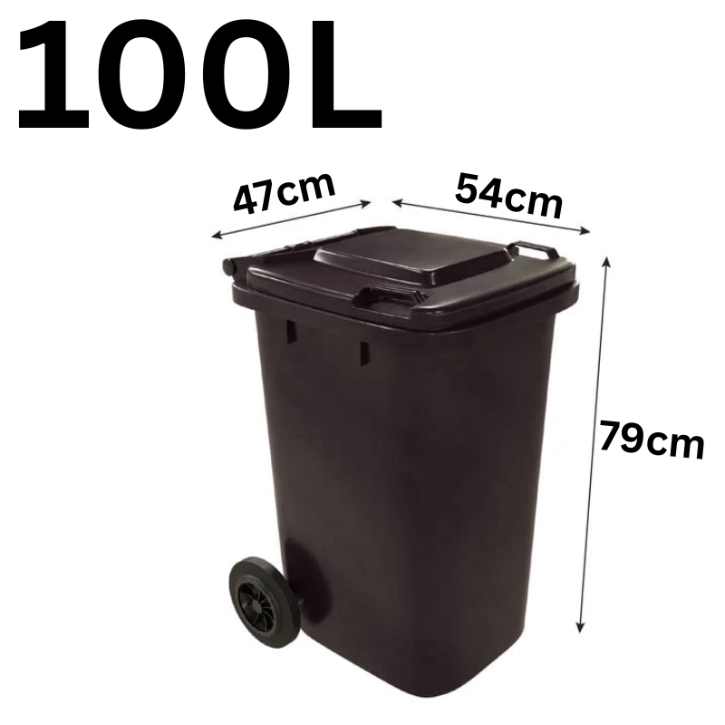 Chargez l&#39;image dans la visionneuse de la galerie, [80L/100L/120L] Large Size Heavy Duty Handy Black Wheelie Warehouse Kitchen Restaurant Rubbish Bin - Polar Tech Australia
