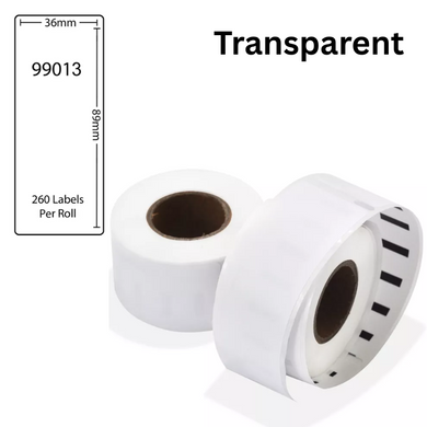 [260 Labels] Dymo Transparent Label 99013 - 36mm x 89mm Large Address Label