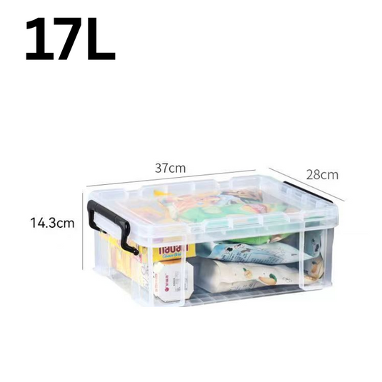 [17L] Heavy Duty Extra Thick Clear Food Grade Stackable Plastic Storage Bins Container Box With Lid - Polar Tech Australia