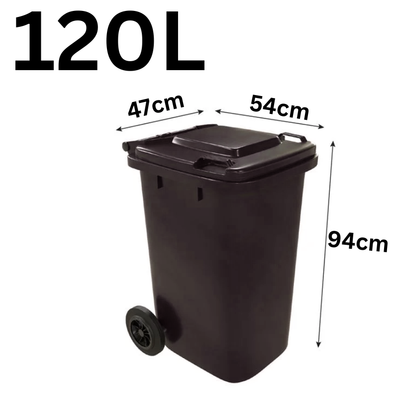 Chargez l&#39;image dans la visionneuse de la galerie, [80L/100L/120L] Large Size Heavy Duty Handy Black Wheelie Warehouse Kitchen Restaurant Rubbish Bin - Polar Tech Australia
