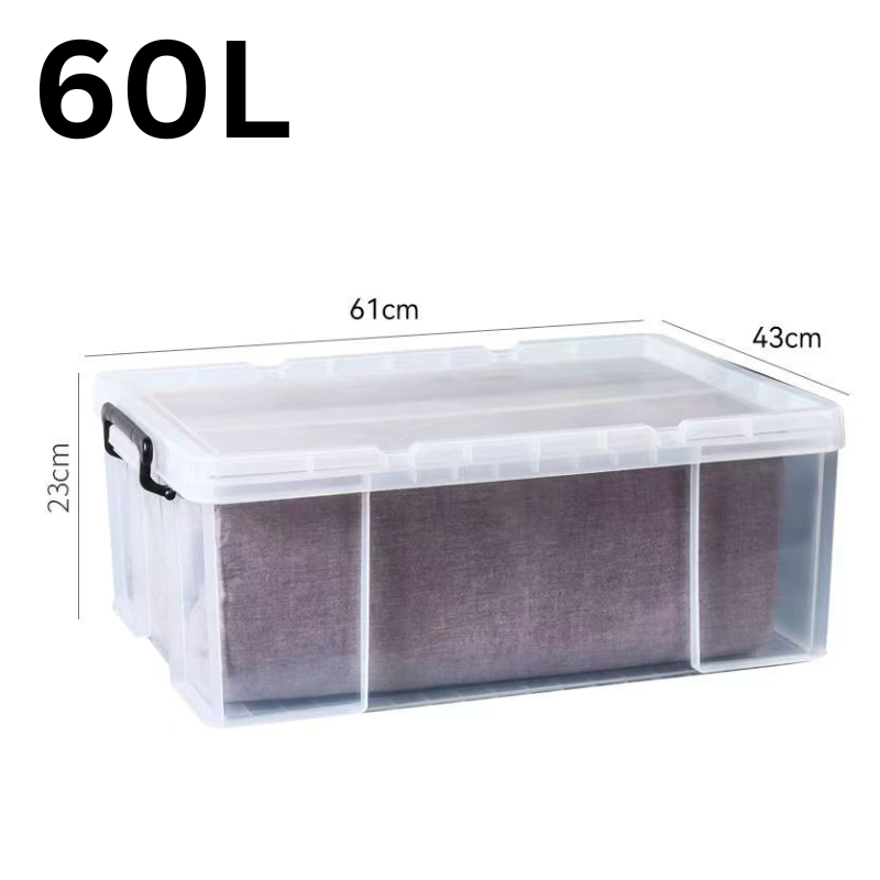 Load image into Gallery viewer, [60L] Heavy Duty Extra Thick Clear Food Grade Stackable Plastic Storage Bins Container Box With Lid - Polar Tech Australia
