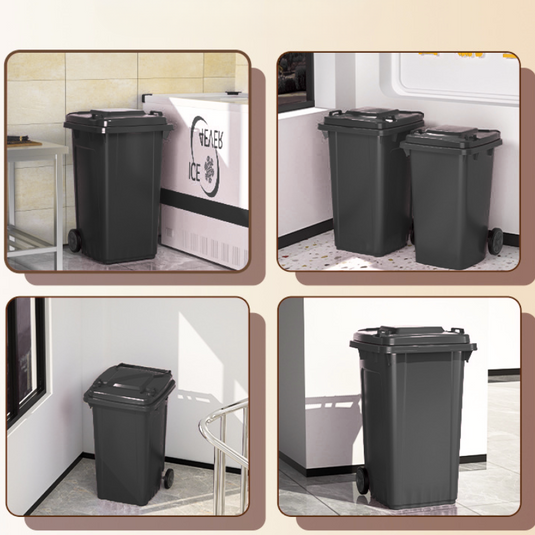 [80L/100L/120L] Large Size Heavy Duty Handy Black Wheelie Warehouse Kitchen Restaurant Rubbish Bin - Polar Tech Australia