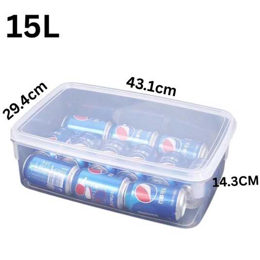 [15L] Heavy Duty Clear Food Grade Stackable Plastic Storage Bins Container Box With Lid - Polar Tech Australia