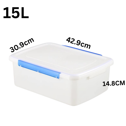 [15L] Heavy Duty Clear Food Grade Stackable Plastic Storage Bins Container Box With Lock Lid - Polar Tech Australia