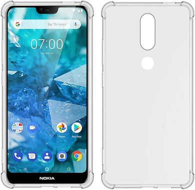 Nokia 7.1 - AirPillow Cushion Transparent Soft Clear TPU Four Corners Protective Case - Polar Tech Australia