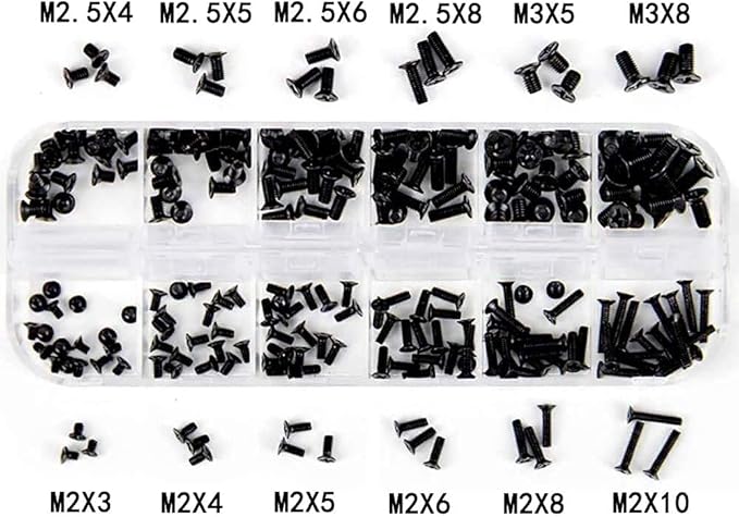 Load image into Gallery viewer, [240 Pieces] Black Alloy Steel PC Computer Laptop Mobile Phone Printer Electronics Screw Set (M2 M2.5 M3)
