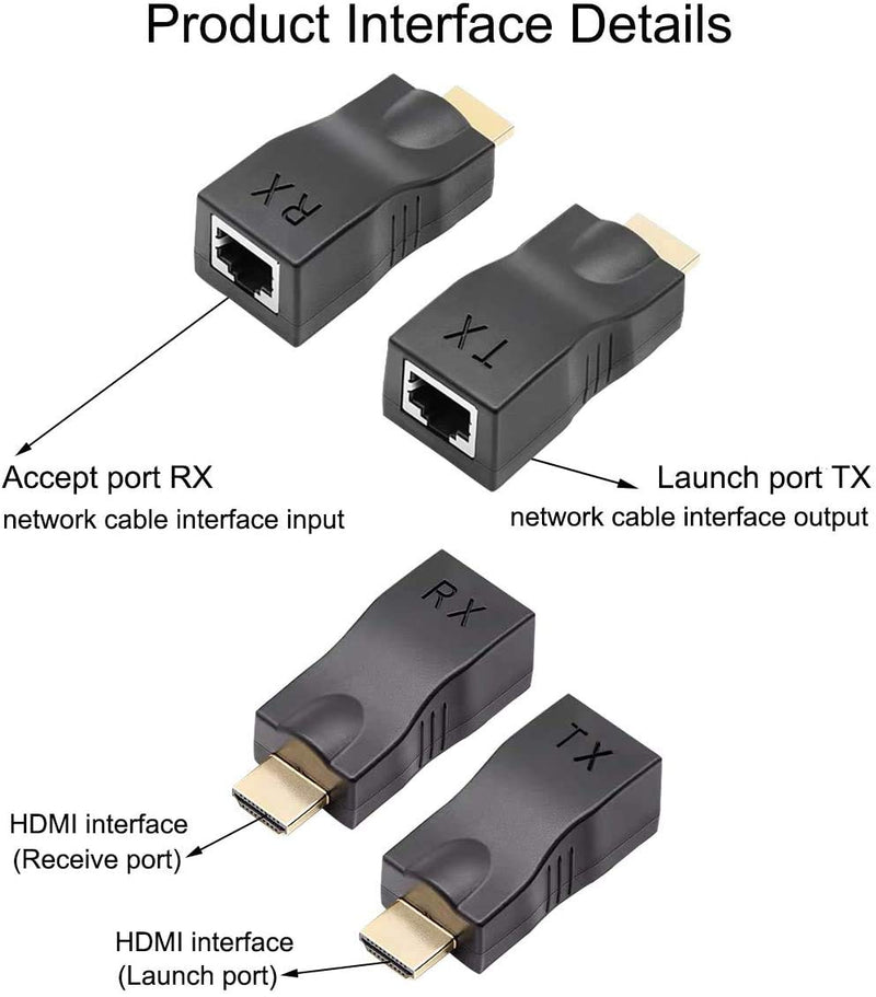 Cargue la imagen en el visor de la galería, [HDTV-30M] Full HD 1080P RJ45 Cat5e &amp; Cat6 to HDMI 30M Extender Pair - Polar Tech Australia
