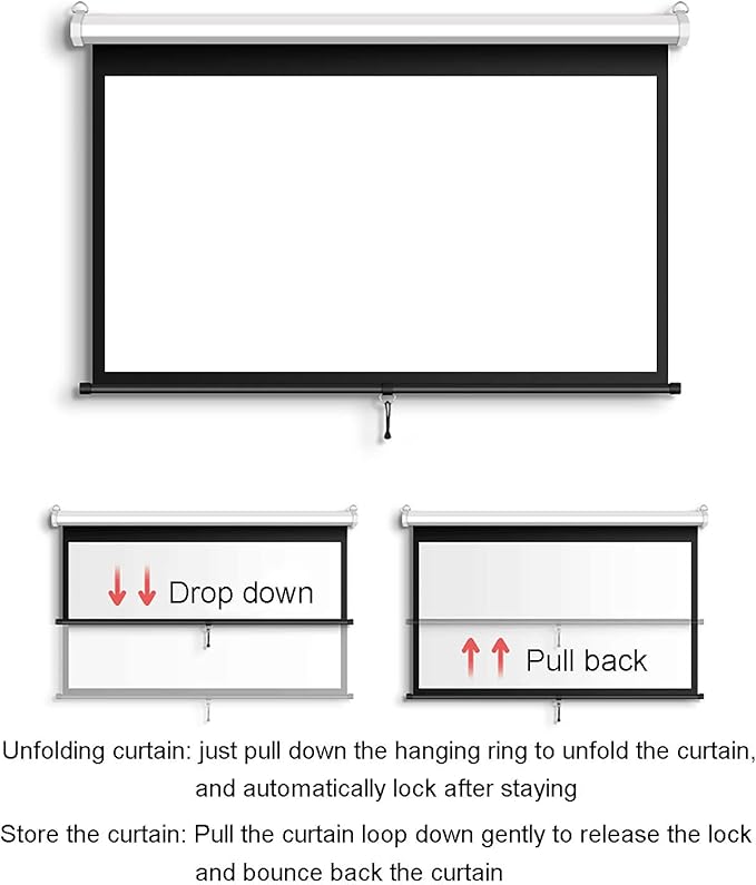 Load image into Gallery viewer, Foldable Auto-Lock Projector Wall Screen 16:9 Support 4K FHD 3D For Indoor Office Presentation Home Theater
