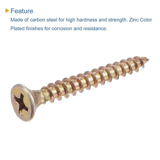 [230 Pieces][M4/35mm] Dry Wall Nail Self Tapping Zinc Screws Wood Screws Phillips Flat Head