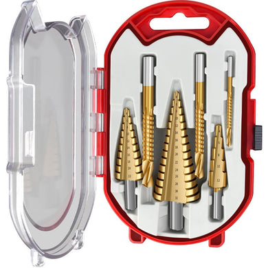 [6 in 1] HSS Steel Metal Titanium Coated Drill Bit Set Multipurposed Metalworking, Woodworking, Hole Drilling, Multiple Holes Raised Bit