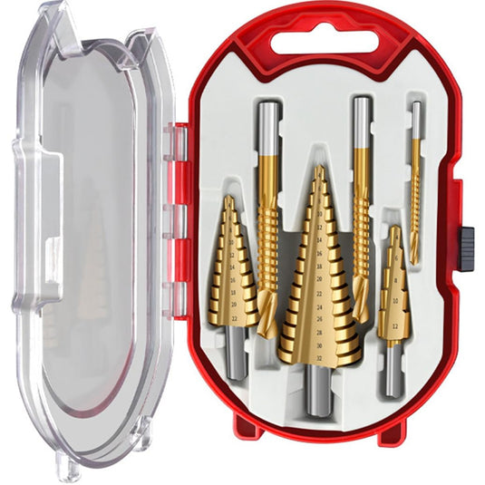 [6 in 1] HSS Steel Metal Titanium Coated Drill Bit Set Multipurposed Metalworking, Woodworking, Hole Drilling, Multiple Holes Raised Bit
