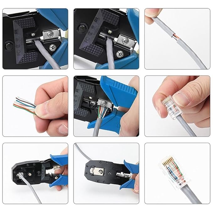 Load image into Gallery viewer, [TL-N568R] Portable Self-adjusting 6P/8P Crimping Pliers Wire Cable End Sleeve Ferrule Cutter Crimper Network Ethernet Internet Cable Clamp Tool - Polar Tech Australia
