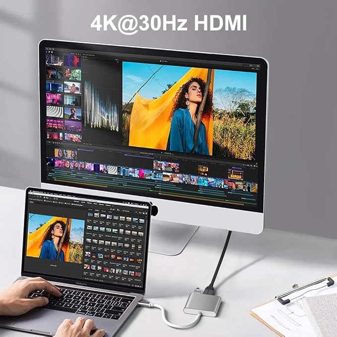 Load image into Gallery viewer, [Type C to HDMI+USB+PD] 3 in 1 USB-C Type C USB 3.0 HUB HDMI PD Adapter Converter Splitter
