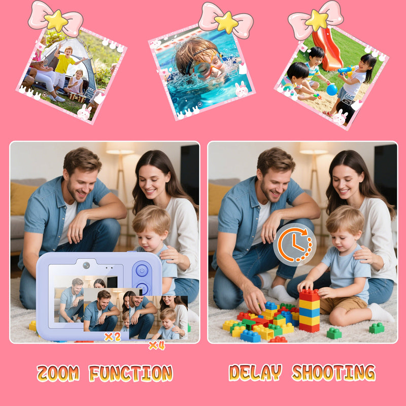 Load image into Gallery viewer, [Depth 1.5M Max] High-Definition IP68 Waterproof Kids Camera With Triangular Stand &amp; Safety Strap - Polar Tech Australia
