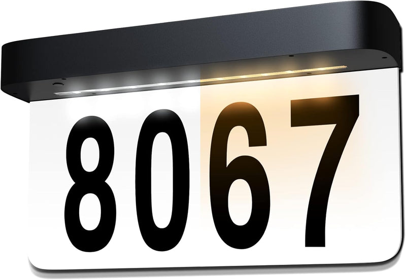 Cargue la imagen en el visor de la galería, Solar Charge &amp; Battery Powered Address Sign LED Illuminated House Numbers Address LED Sign
