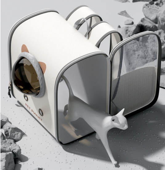 [Up to 6KG] Portable Lightweight Breathable Mesh Transparent Window Pet Cat Dog Carrying Bag
