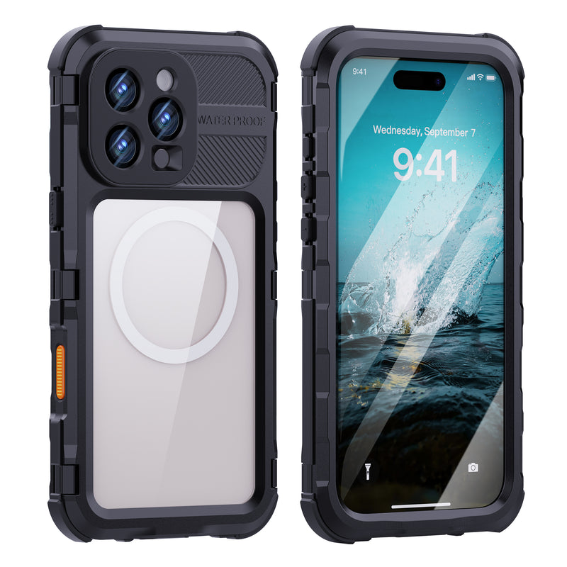Chargez l&#39;image dans la visionneuse de la galerie, [M Series][Magsafe Compatible] Apple iPhone 14 / 14 Plus / 14 Pro / 14 Pro Max - Redpepper Metal Heavy Duty Waterproof Magnetic Silicone Phone Case With Lanyard - Polar Tech Australia
