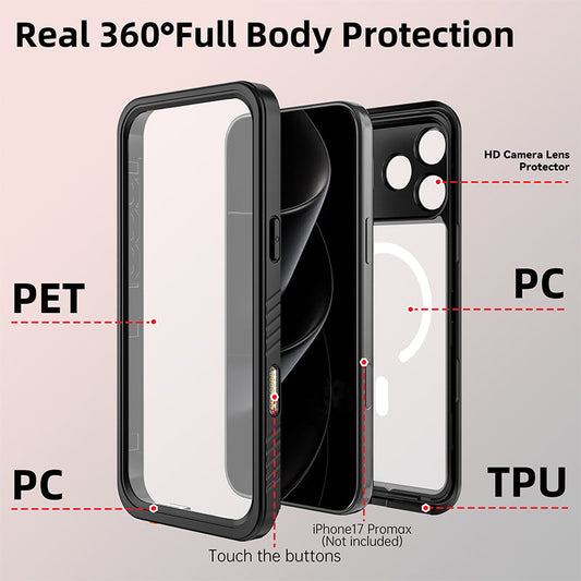 [Magsafe Compatible][FM Series] Apple iPhone 17/Air/Pro/Pro Max - Redpepper Full Covered Waterproof Heavy Duty Tough Armor Case - i-Station Mobile Phone & Electronic Device Repair and Accessories