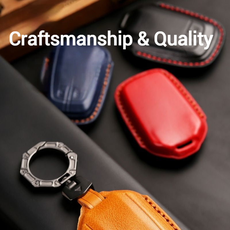 Chargez l&#39;image dans la visionneuse de la galerie, Isuzu Handcrafted Genuine Leather Car Key Fob Case Cover For D-MAX, MU‑X

