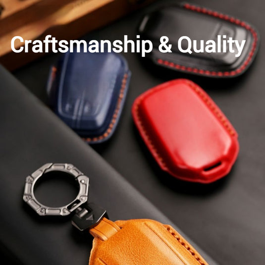 Isuzu Handcrafted Genuine Leather Car Key Fob Case Cover For D-MAX, MU‑X