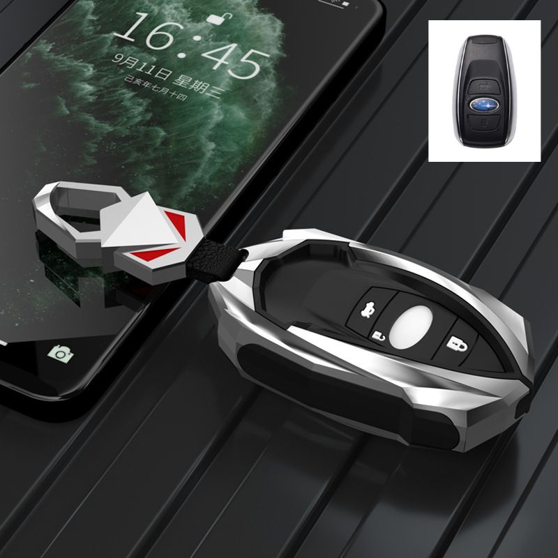 Cargue la imagen en el visor de la galería, Subaru Mech-style Metal + TPU Full Protection Car Key Fob Case Cover For Outback, Forester, Impreza, WRX, XV, Crosstrek, Legacy
