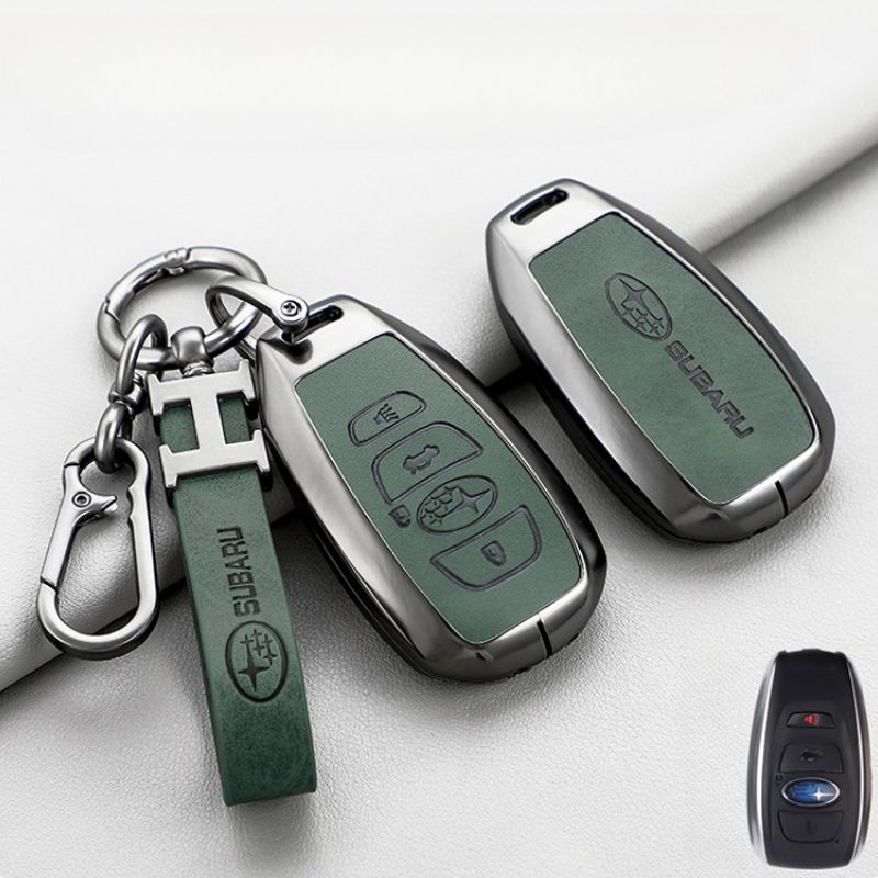 Chargez l&#39;image dans la visionneuse de la galerie, Subaru Zinc Alloy + PU Leather Car Key Fob Protective Cover Case For Outback, Forester, Impreza, WRX, XV, Crosstrek, Legacy - Polar Tech Australia
