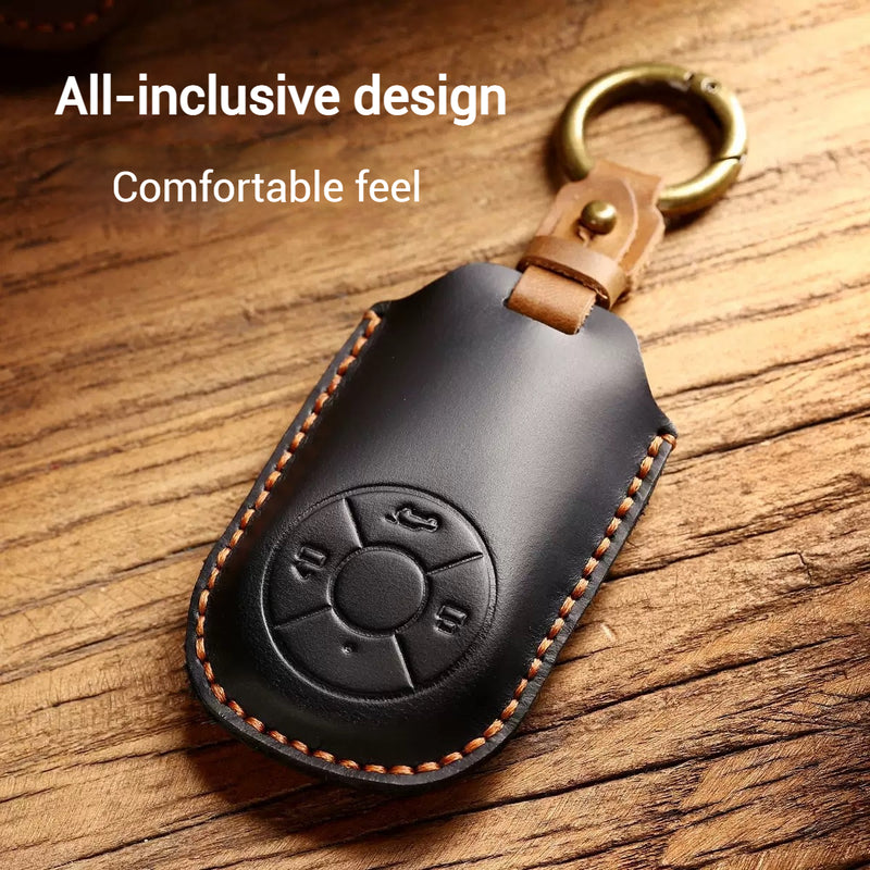 Load image into Gallery viewer, Great Wall Handcrafted Genuine Leather Car Key Fob Case Cover For ORA Good Cat, Lightning Cat, Black Cat, Ballet Cat, Good Cat GT, White Cat
