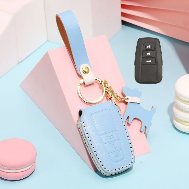 Load image into Gallery viewer, Toyota Genuine Leather Full Protection Car Key Fob Case Cover For Aygo, Yaris, Corolla, C-HR, Camry, GT86, GR Supra, Prius, Prado, Mirai, RAV4, Land Cruiser, Hilux, Proace - Polar Tech Australia
