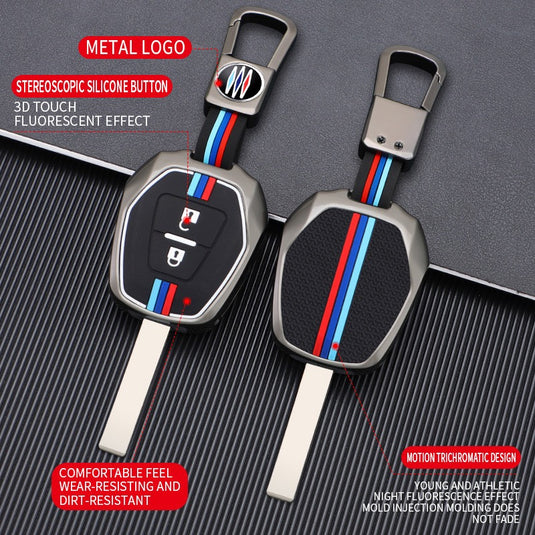 Isuzu Metal Shell & Soft Silicone Full Protection Car Key Fob Case Cover For MU-X, D-MAX