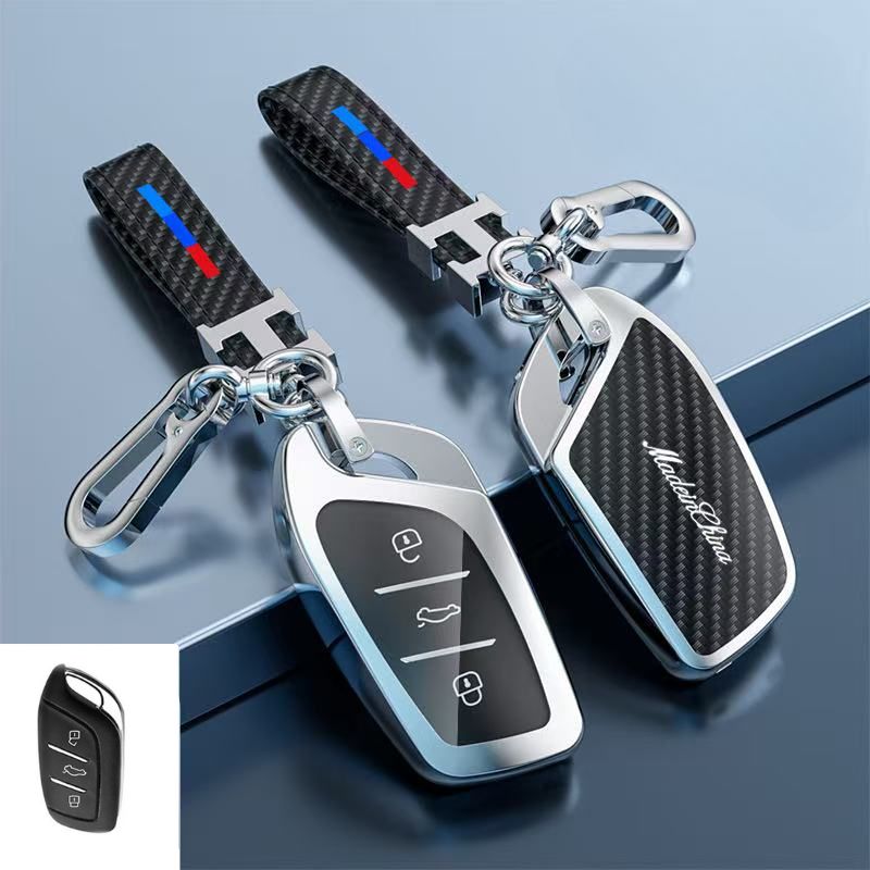 Cargue la imagen en el visor de la galería, Roewe Zinc Alloy + Carbon Fiber Texture Car Key Fob Case Cover For RX3, RX5, RX5 Plus, RX8, ERX5, i5, i6
