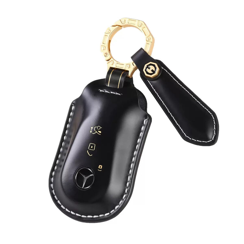 Load image into Gallery viewer, Mercedes Benz Genuine Leather Protection Car Key Fob Case Cover For Benz A, C, E, S-Class, GLC, GLE, GLS, GLS, EQC, EQS - Polar Tech Australia
