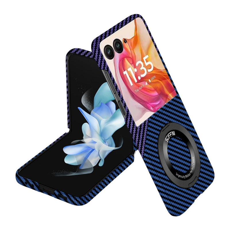 Cargue la imagen en el visor de la galería, [360° Rotating Bracket] Motorola Razr 40/Ultra - Carbon Fiber Style MagSafe Magnetic Shockproof Protective Case - Polar Tech Australia
