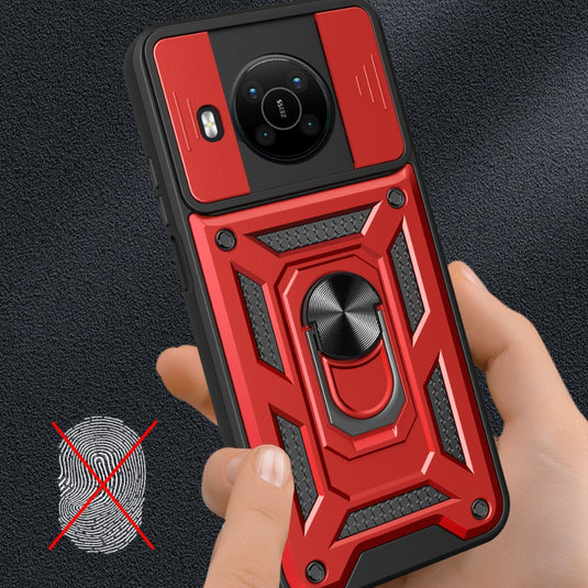 Nokia C21 - Heavy Duty Ring Holder Case with Shockproof & Camera Guard Design