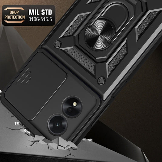 OPPO A98 5G (CPH2529) - Shockproof Armour Heavy Duty Phone Case with Ring Holder & Camera Protection - Polar Tech Australia