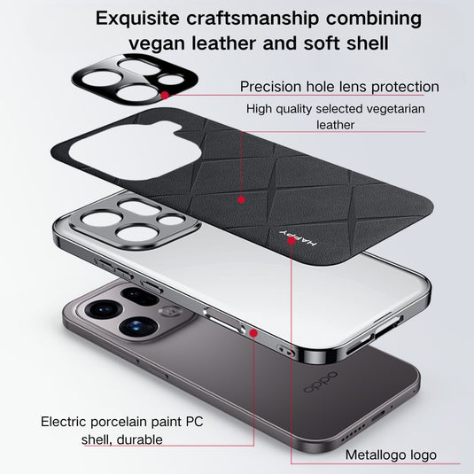 OPPO Find X9 Pro - Plain Leather PC Phone Case