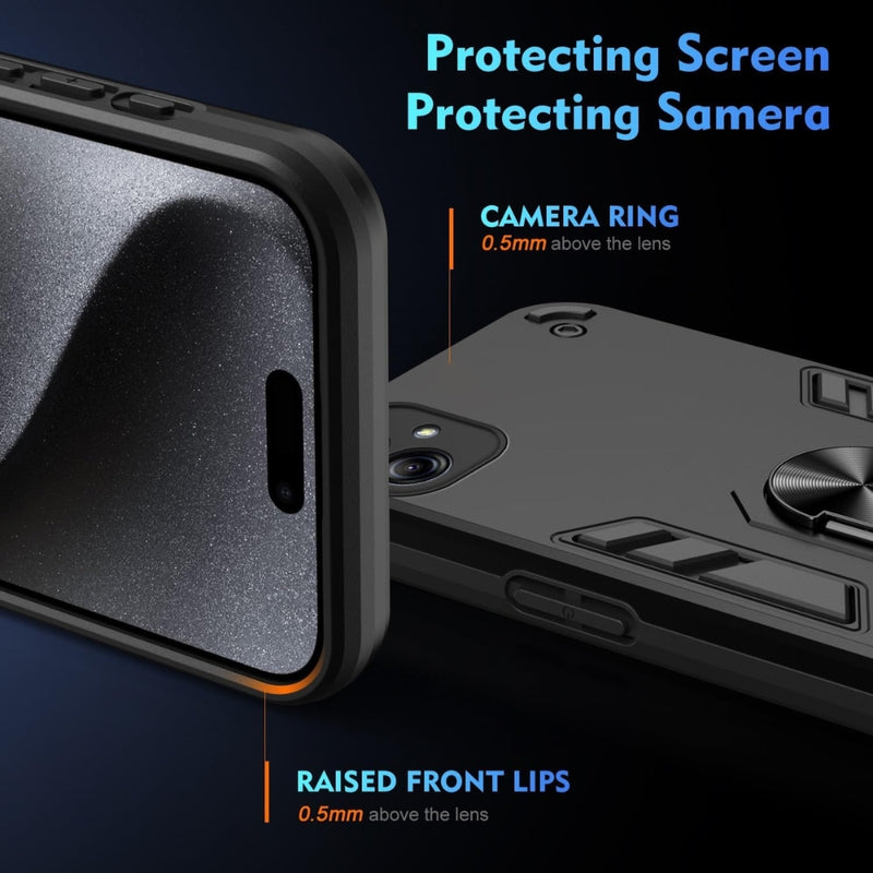 Load image into Gallery viewer, Samsung Galaxy A06 4G (SM-A065) - Shockproof Metal Ring Holder Phone Case
