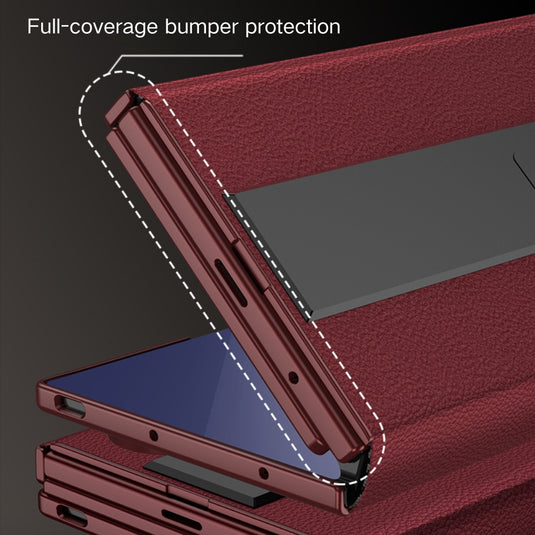 Samsung Galaxy Z TriFold - Business Flip Leather Cover with Integrated Screen Protector and Stand