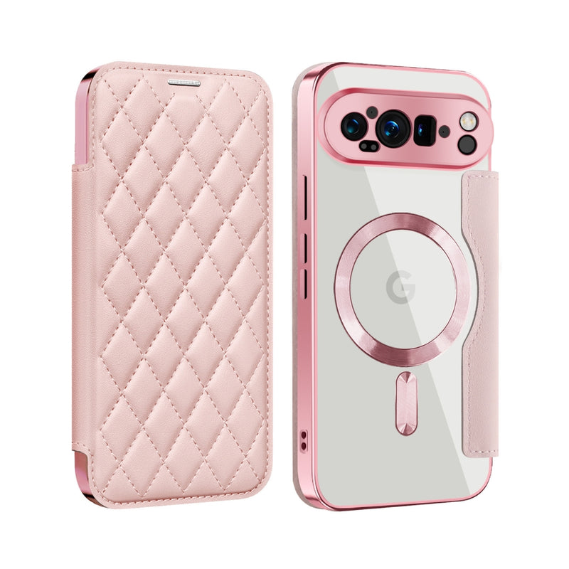 Load image into Gallery viewer, Google Pixel 10 / 10 Pro - Shield Magsafe RFID Anti-theft Rhombus Leather Phone Case
