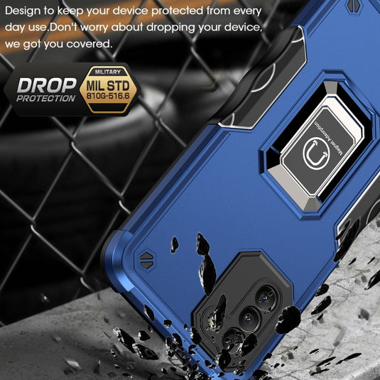 Nokia X100 - Non-slip Shockproof Armor Phone Case with Ring Holder