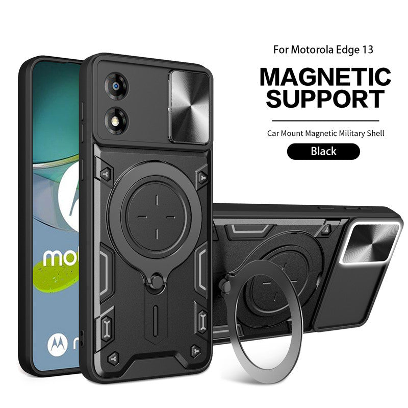 Load image into Gallery viewer, [Ring Rotating Stand][Camera Lens Cover] Motorola Moto E13 - Shield Shockproof Rugged Heavy Duty Case - Polar Tech Australia
